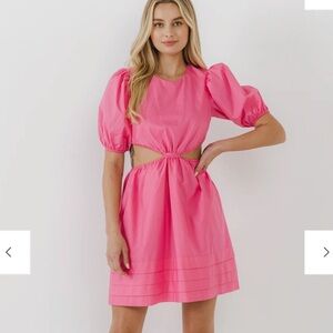 NWOT English Factory Pleats with Cut Out Detail Mini Dress